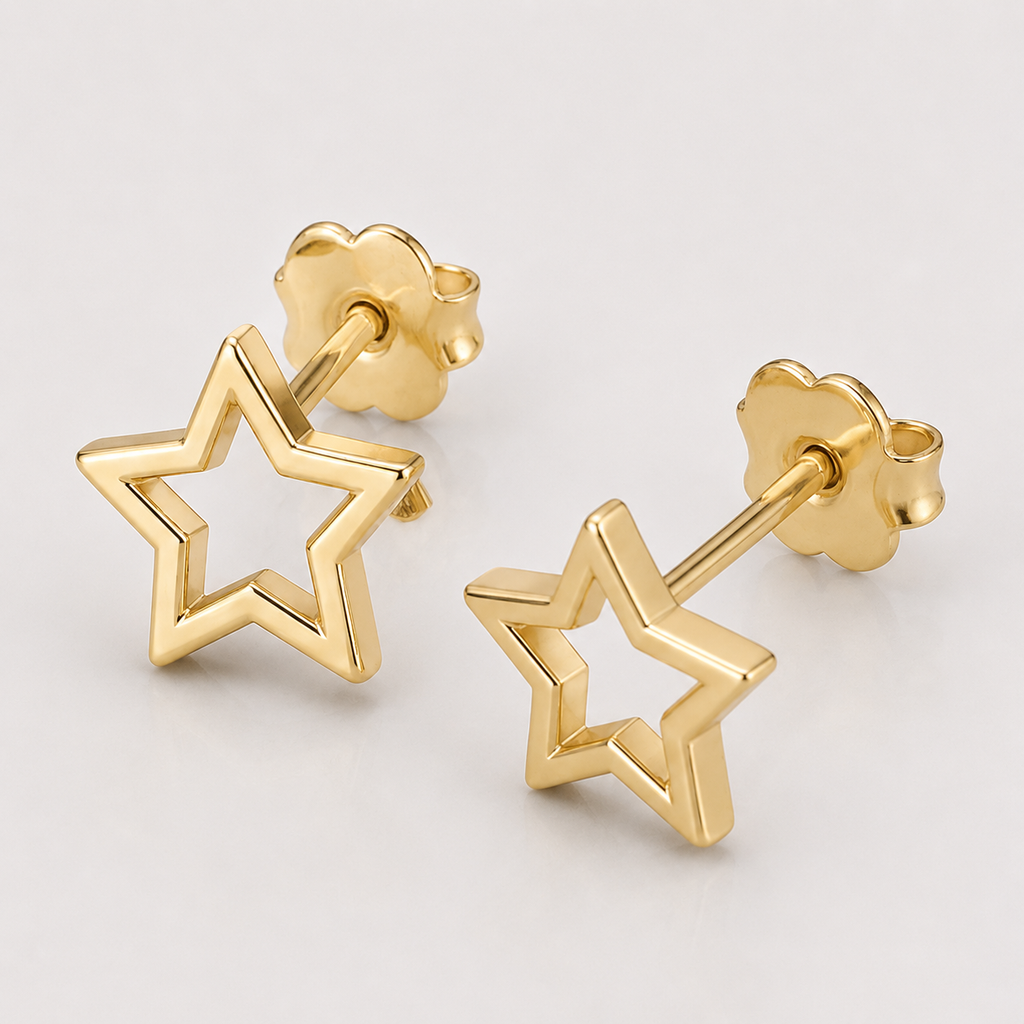 Tiny Star Stud Earrings | 18K Gold Plated Minimalist Earrings