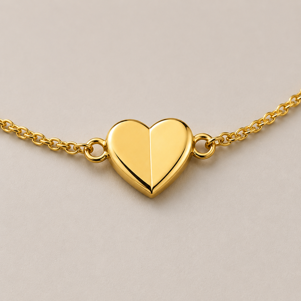 Heart Chain Bracelet | 18K Gold Plated Dainty Bracelet