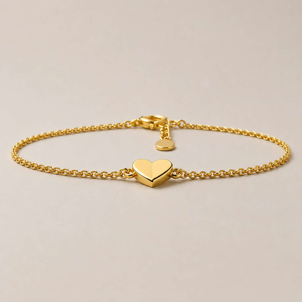 Heart Chain Bracelet | 18K Gold Plated Dainty Bracelet