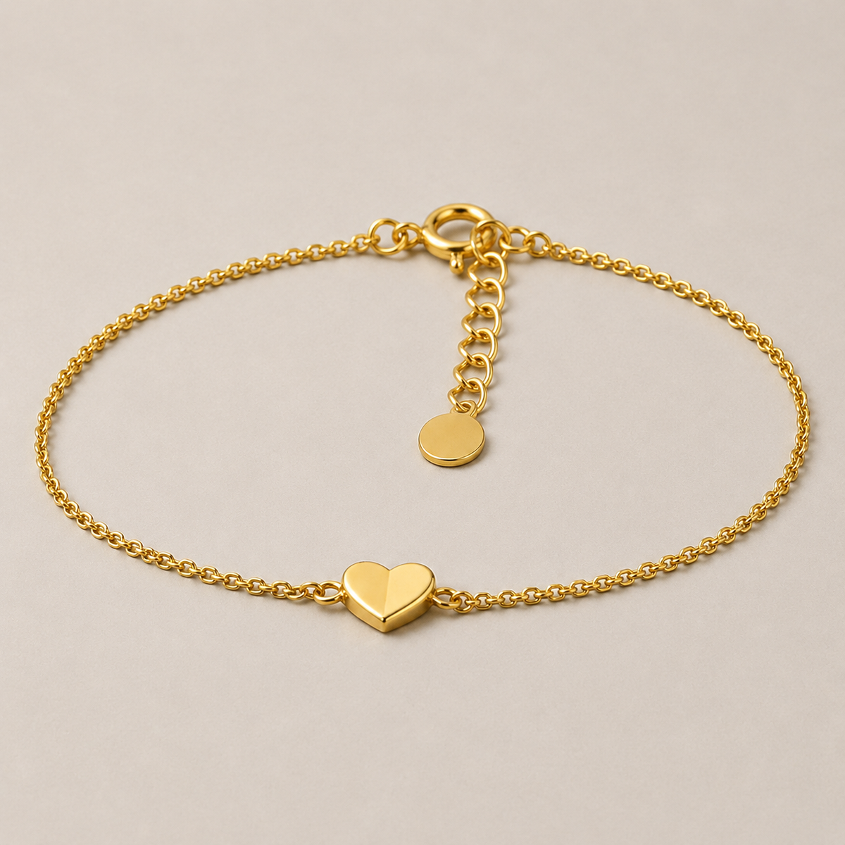Heart Chain Bracelet | 18K Gold Plated Dainty Bracelet
