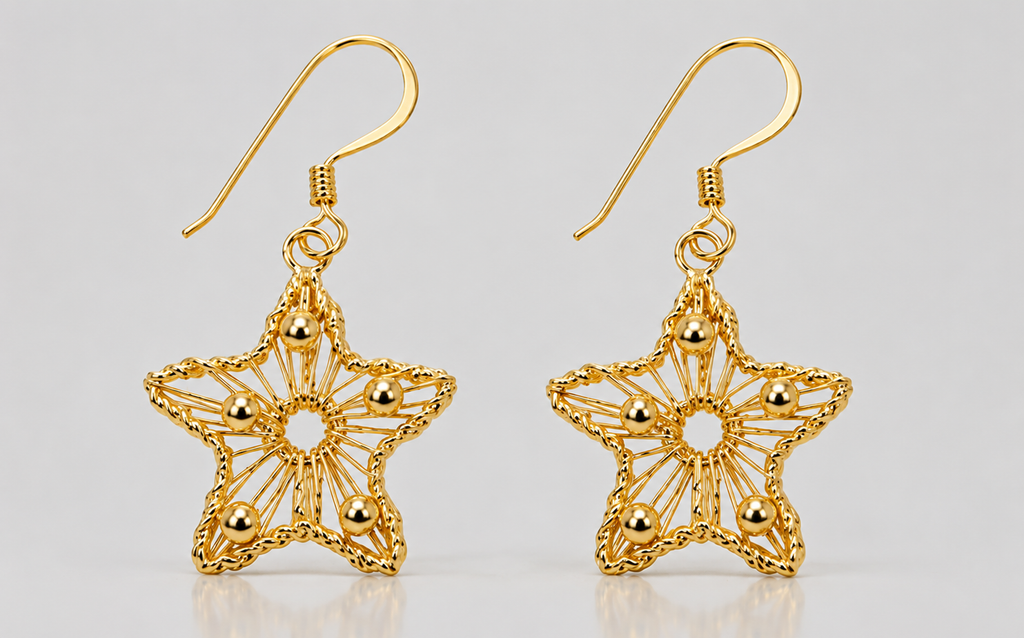 Celestial Star Earrings | Gold Dangle Earrings for Women