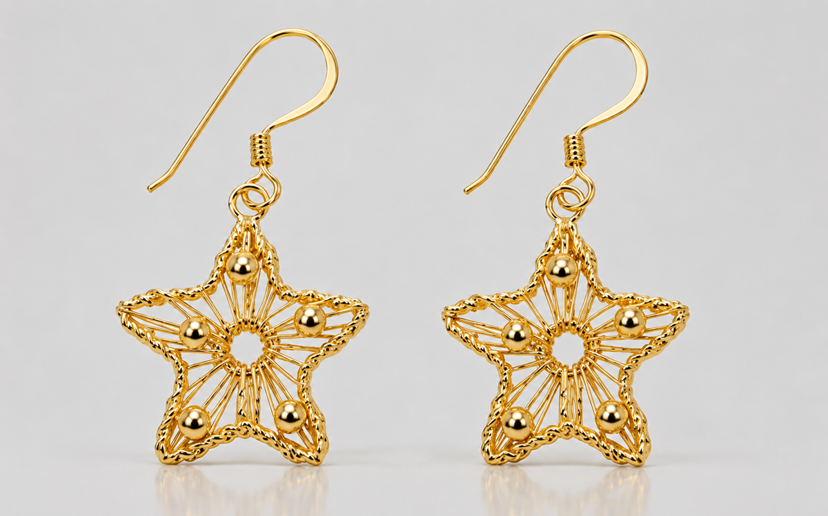 Celestial Star Earrings | Gold Dangle Earrings for Women