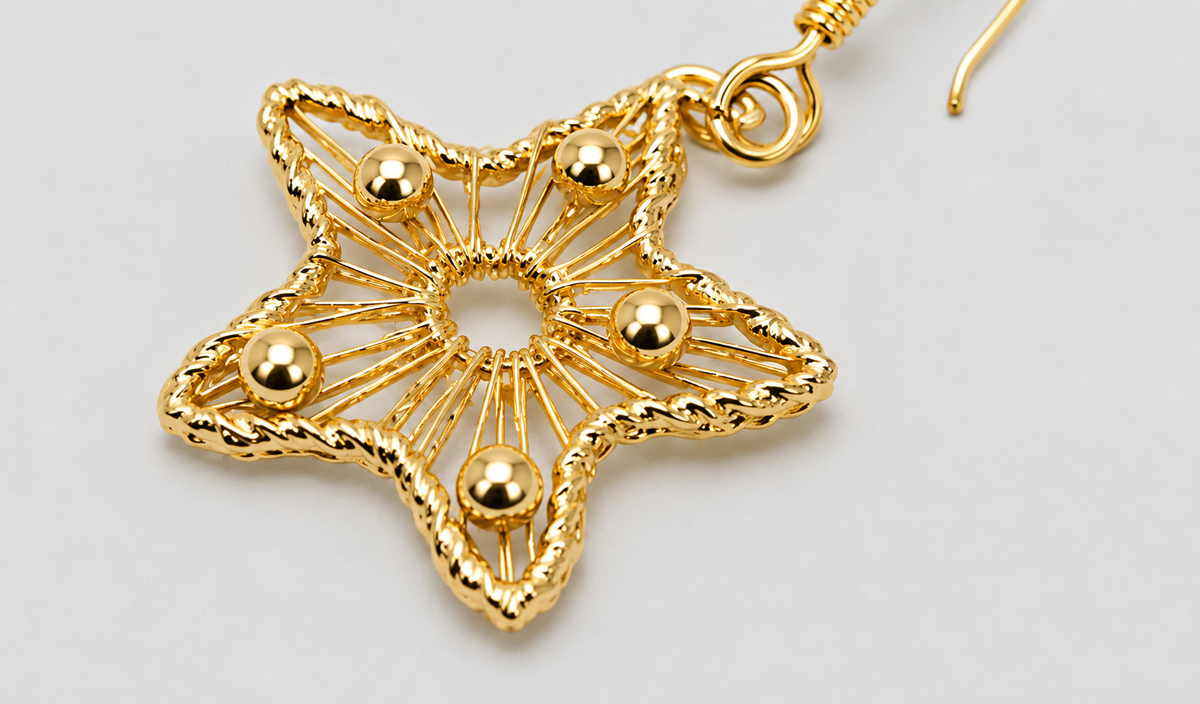 Celestial Star Earrings | Gold Dangle Earrings for Women