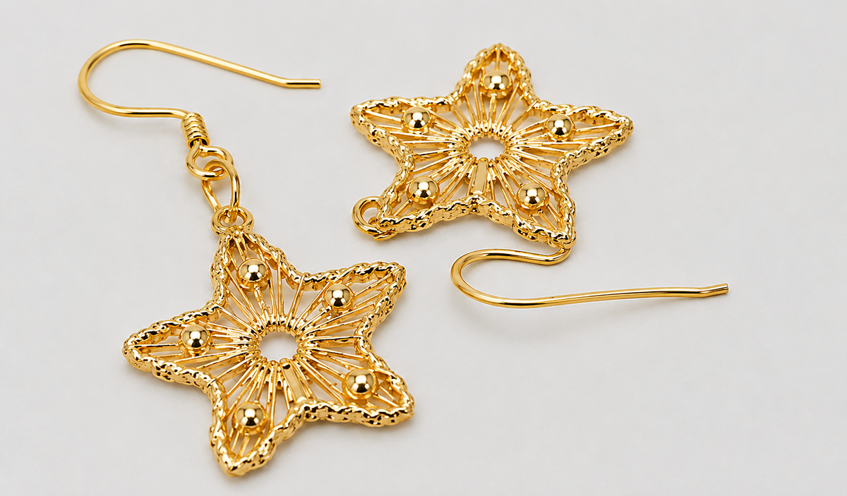 Celestial Star Earrings | Gold Dangle Earrings for Women