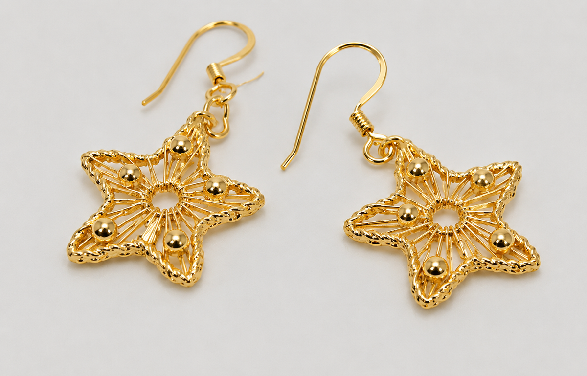 Celestial Star Earrings | Gold Dangle Earrings for Women