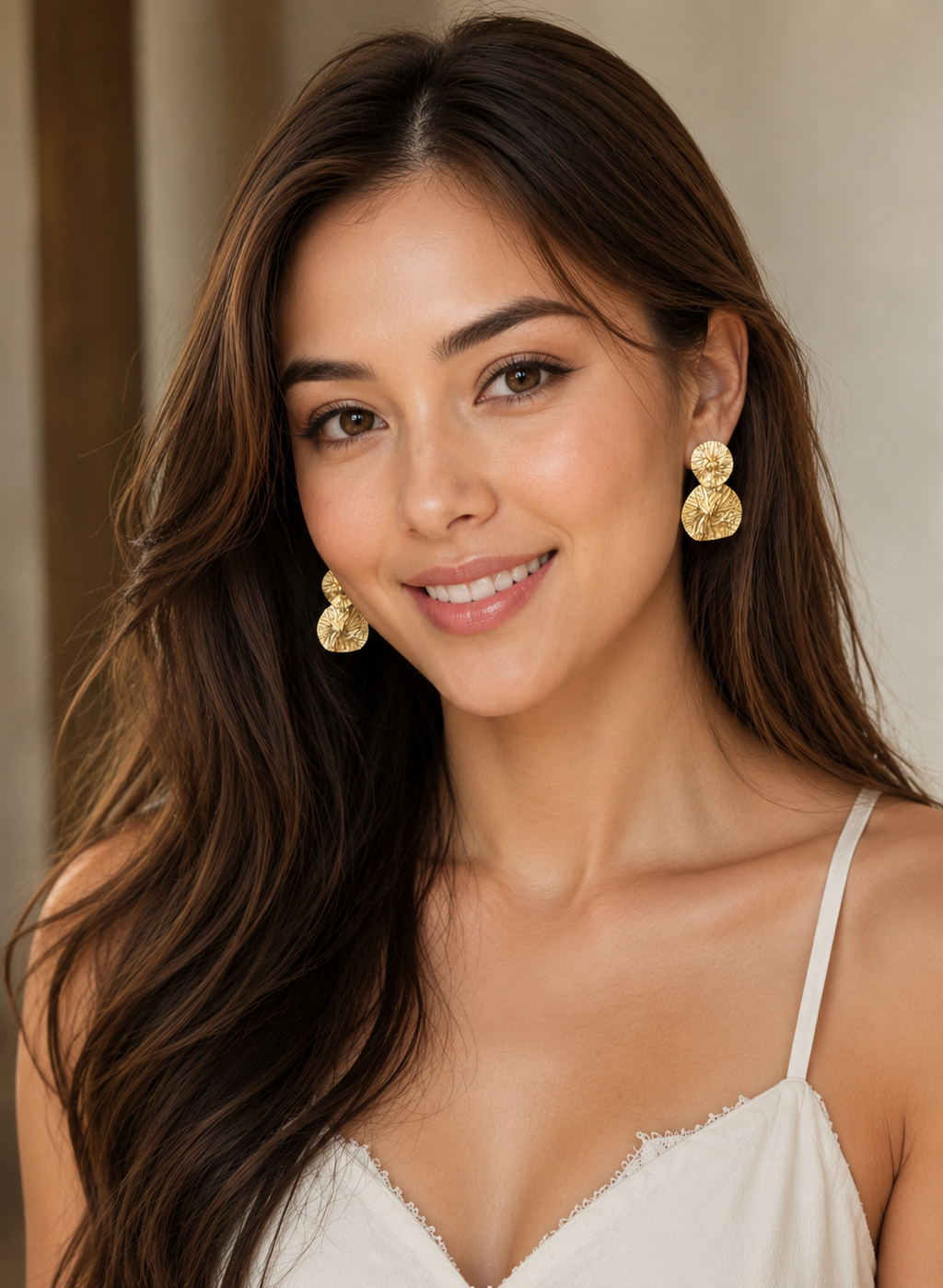 Textured Drop Earrings | 18K Gold Plated Statement Earrings