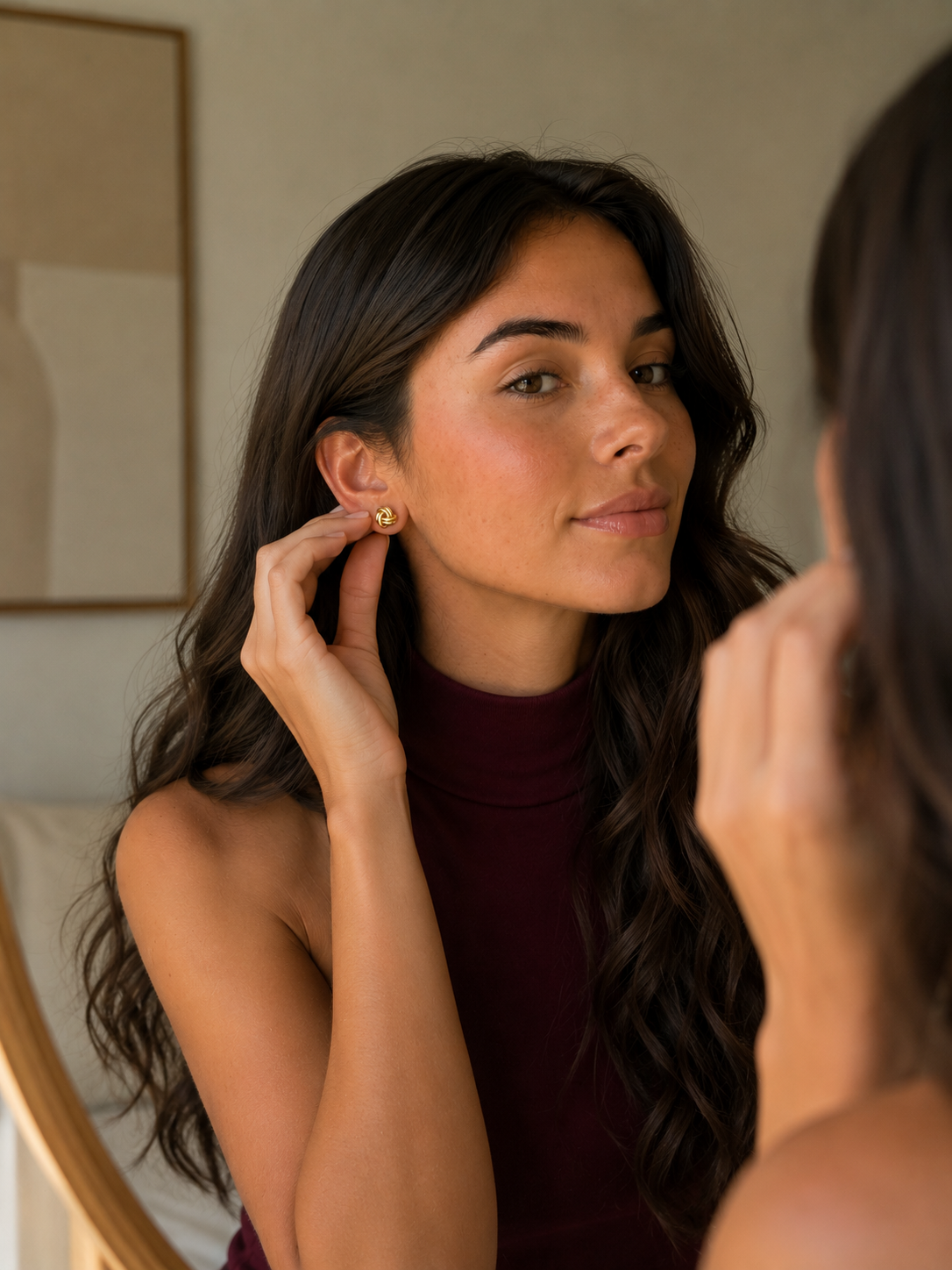 Gold Plated Sterling Silver Knot Stud Earrings | Modern Interwoven Design