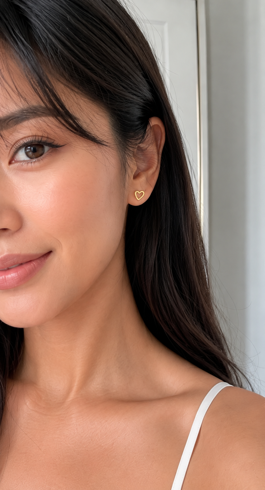 Heart Stud Earrings | 18K Gold Plated | Qhine London