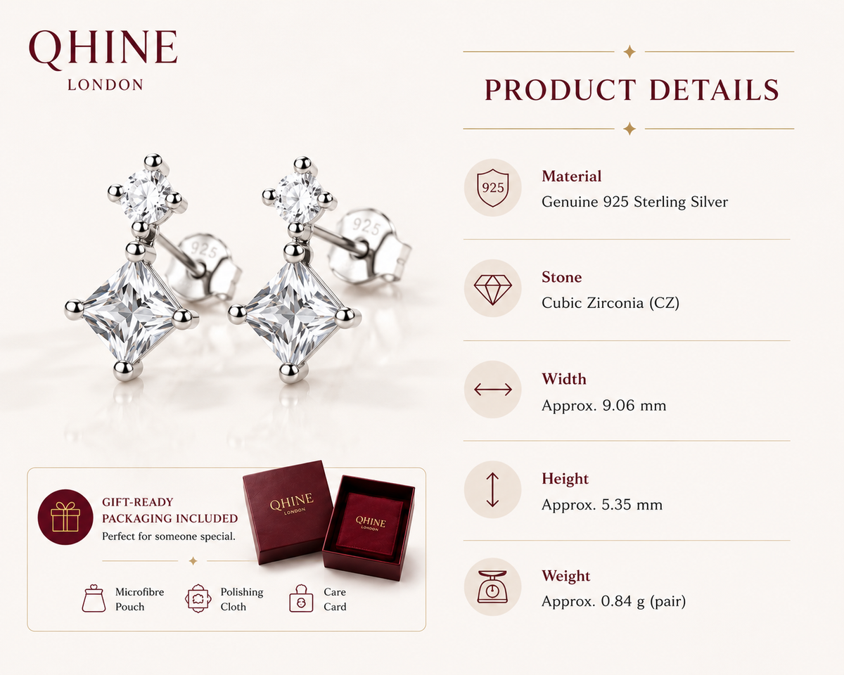 Marquise CZ Drop Stud Earrings | 925 Sterling Silver Earrings for Women