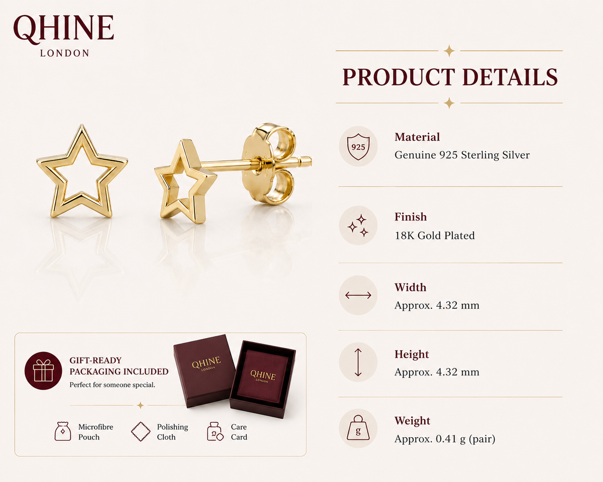 Tiny Star Stud Earrings | 18K Gold Plated Minimalist Earrings