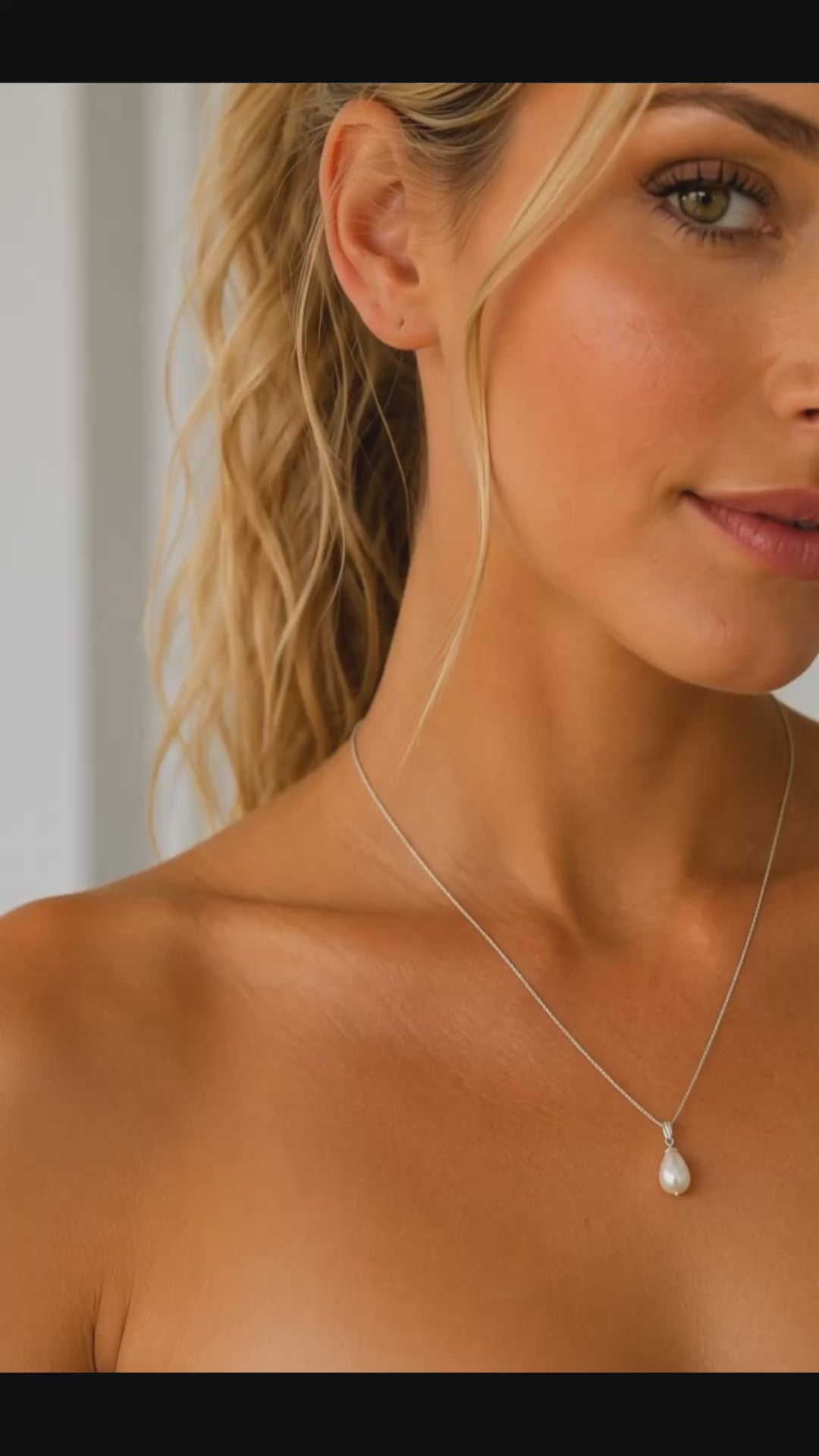 Freshwater Pearl Pendant Necklace | 925 Sterling Silver Dainty Necklace